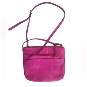 Fossil Fuchsia Leather Crossbody Bag